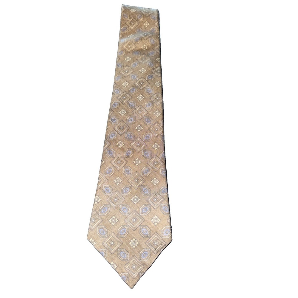 JoS A Bank 100% Imported Silk Tan Patterned Men's Tie